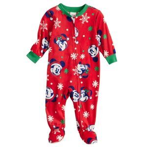 Jammies For Your Families Mickey And Minnie Mouse Footed Pajamas